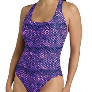 Speedo Ladies One Piece Size 6 Purple Razorback Swimsuit